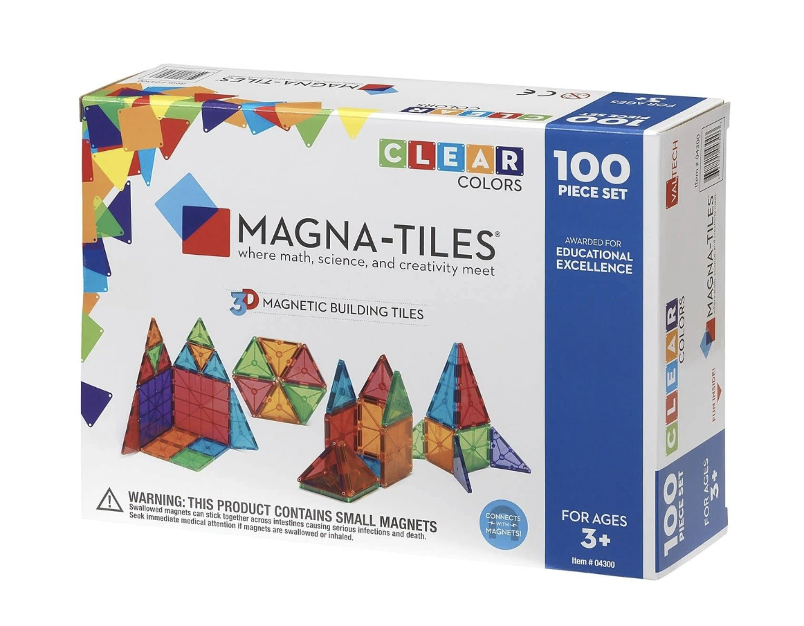MAGNA-TILES Clear Colors 100 Piece Set – Jonesies Children's Shop of Rome